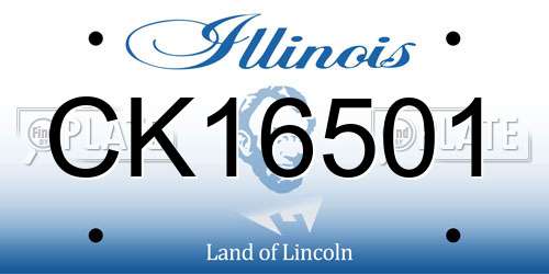 CK16501 Illinois License Plate