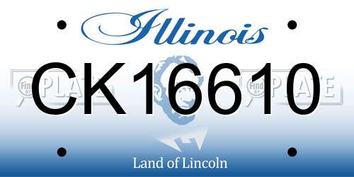 CK16610 Illinois License Plate