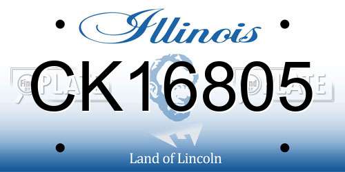 CK16805 Illinois License Plate
