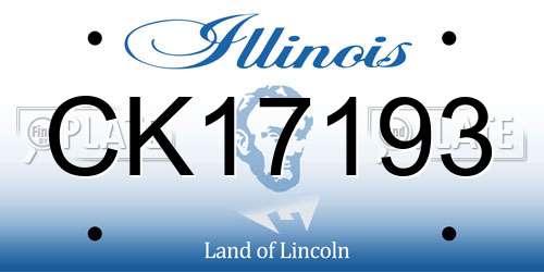 CK17193 Illinois License Plate