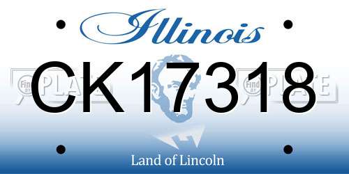 CK17318 Illinois License Plate