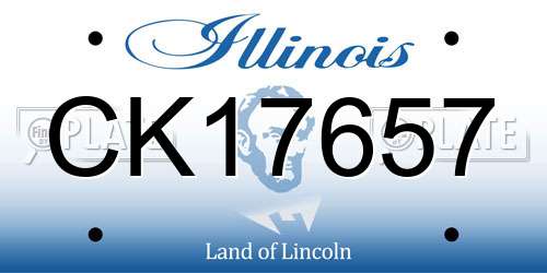 CK17657 Illinois License Plate