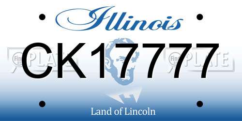 CK17777 Illinois License Plate
