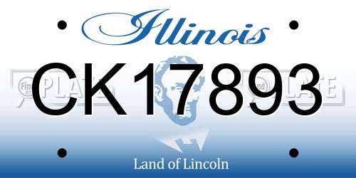 CK17893 Illinois License Plate