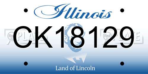 CK18129 Illinois License Plate