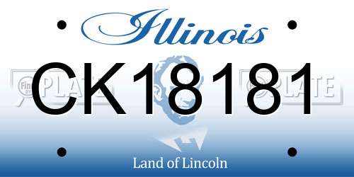 CK18181 Illinois License Plate