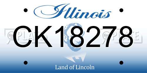 CK18278 Illinois License Plate