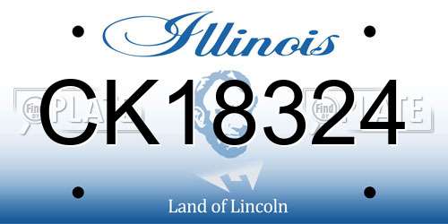 CK18324 Illinois License Plate