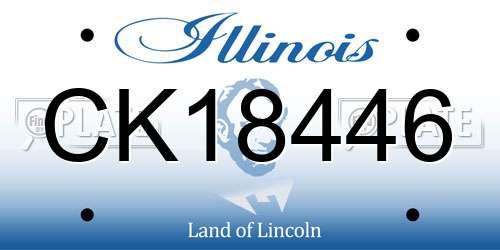 CK18446 Illinois License Plate