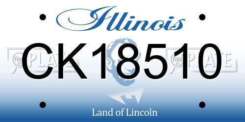 CK18510 Illinois License Plate