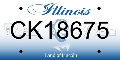 CK18675 Illinois License Plate