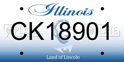 CK18901 Illinois License Plate