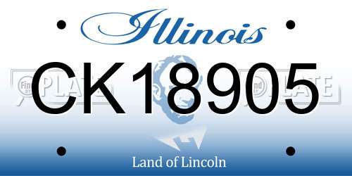CK18905 Illinois License Plate