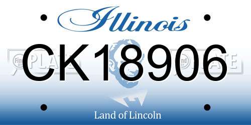 CK18906 Illinois License Plate