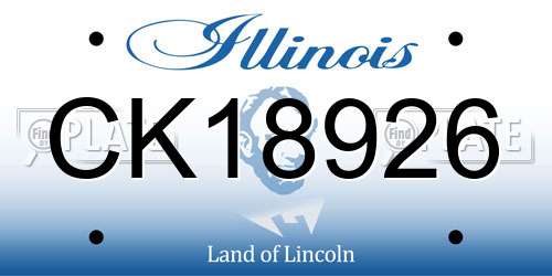CK18926 Illinois License Plate