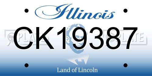 CK19387 Illinois License Plate