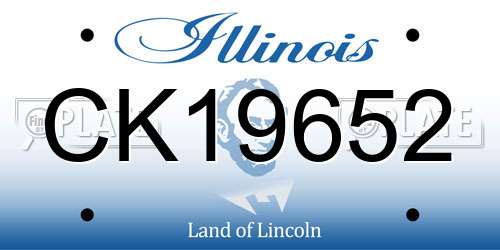 CK19652 Illinois License Plate