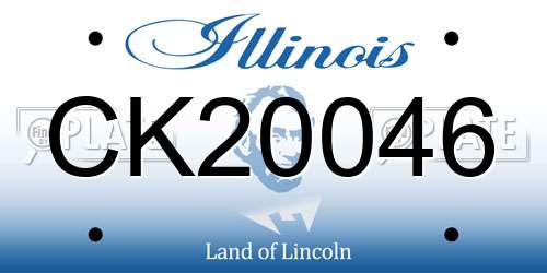 CK20046 Illinois License Plate