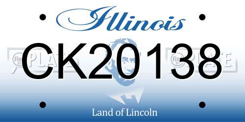 CK20138 Illinois License Plate
