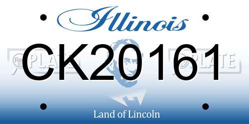 CK20161 Illinois License Plate