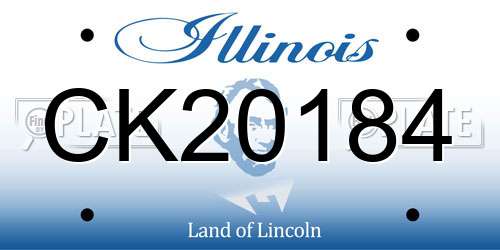 CK20184 Illinois License Plate