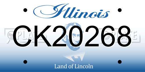 CK20268 Illinois License Plate