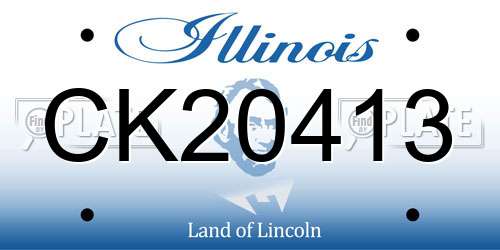 CK20413 Illinois License Plate
