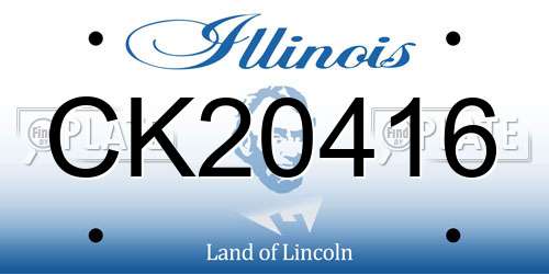CK20416 Illinois License Plate