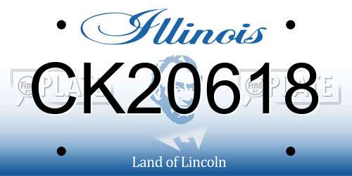 CK20618 Illinois License Plate