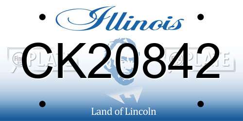 CK20842 Illinois License Plate