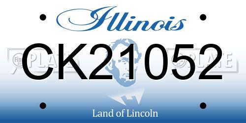 CK21052 Illinois License Plate