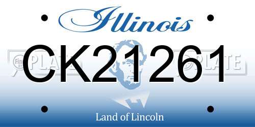 CK21261 Illinois License Plate