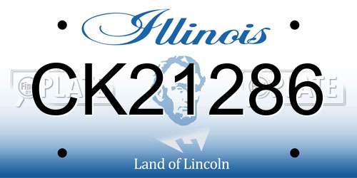 CK21286 Illinois License Plate