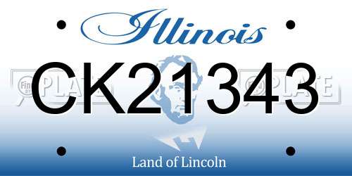 CK21343 Illinois License Plate
