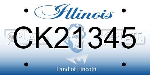 CK21345 Illinois License Plate