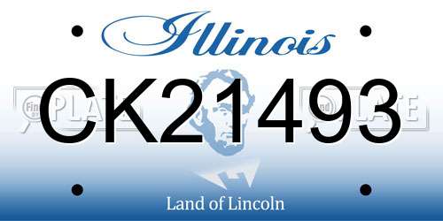 CK21493 Illinois License Plate