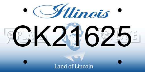 CK21625 Illinois License Plate
