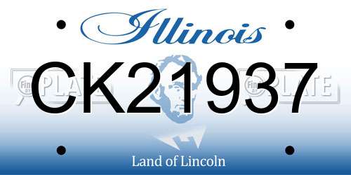 CK21937 Illinois License Plate