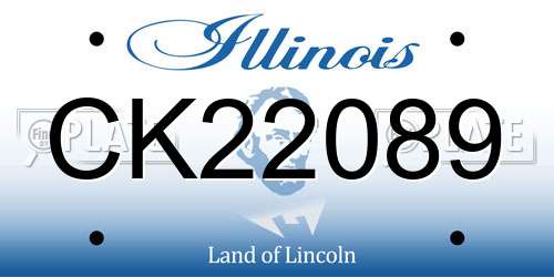 CK22089 Illinois License Plate