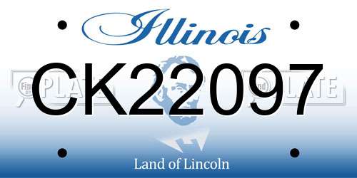 CK22097 Illinois License Plate