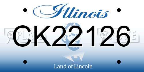 CK22126 Illinois License Plate