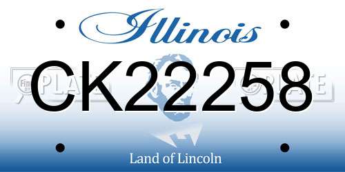 CK22258 Illinois License Plate