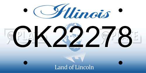 CK22278 Illinois License Plate