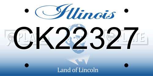 CK22327 Illinois License Plate