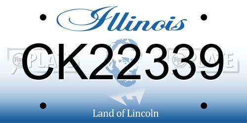 CK22339 Illinois License Plate