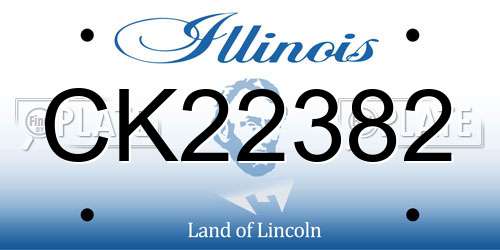 CK22382 Illinois License Plate