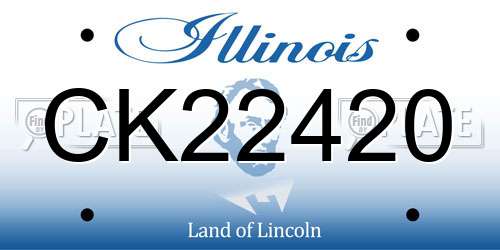 CK22420 Illinois License Plate
