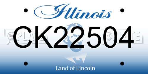 CK22504 Illinois License Plate