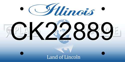 CK22889 Illinois License Plate