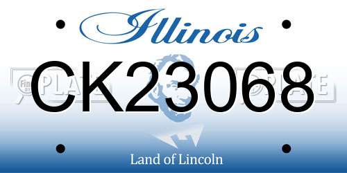 CK23068 Illinois License Plate